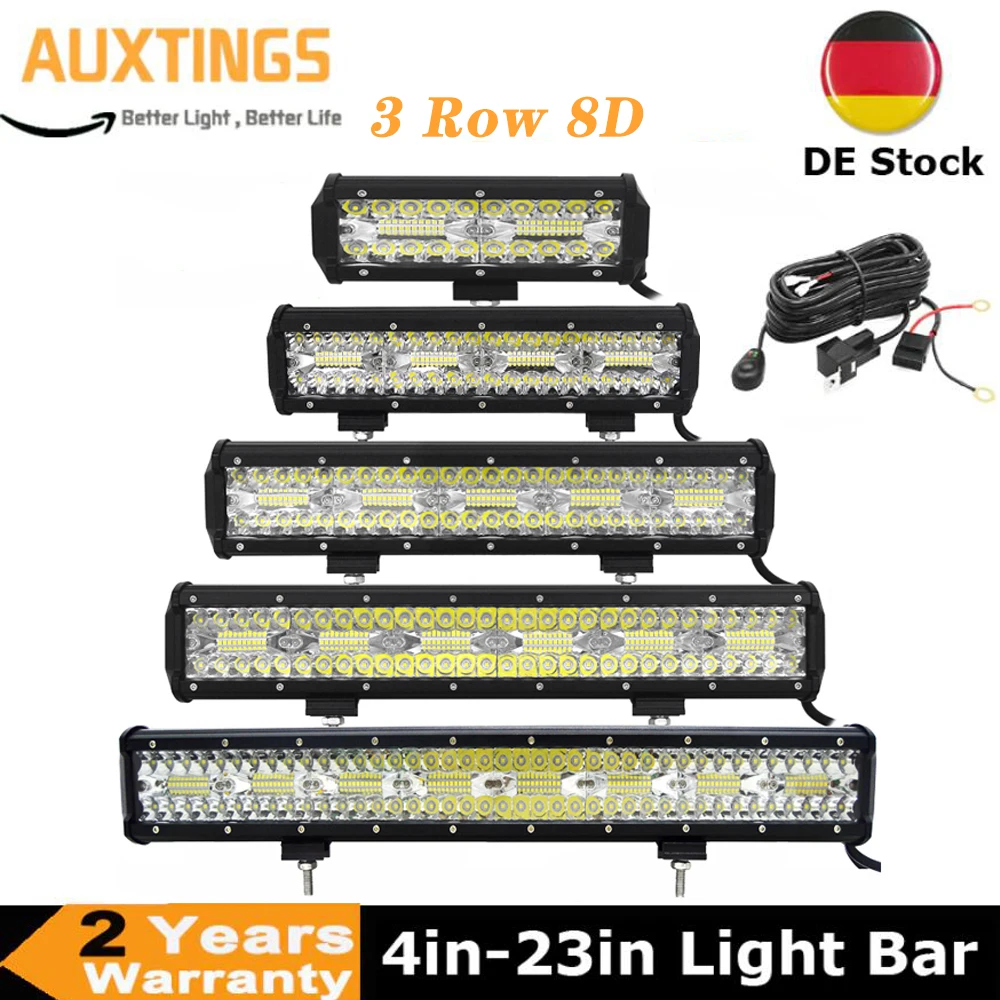Barra luminosa a LED fuoristrada da 4-23 pollici 12V 24V 8D Combo Barra a LED/Luce da lavoro per auto Jeep Truck Suv 4x4 Atv Barca Lightbar Faro