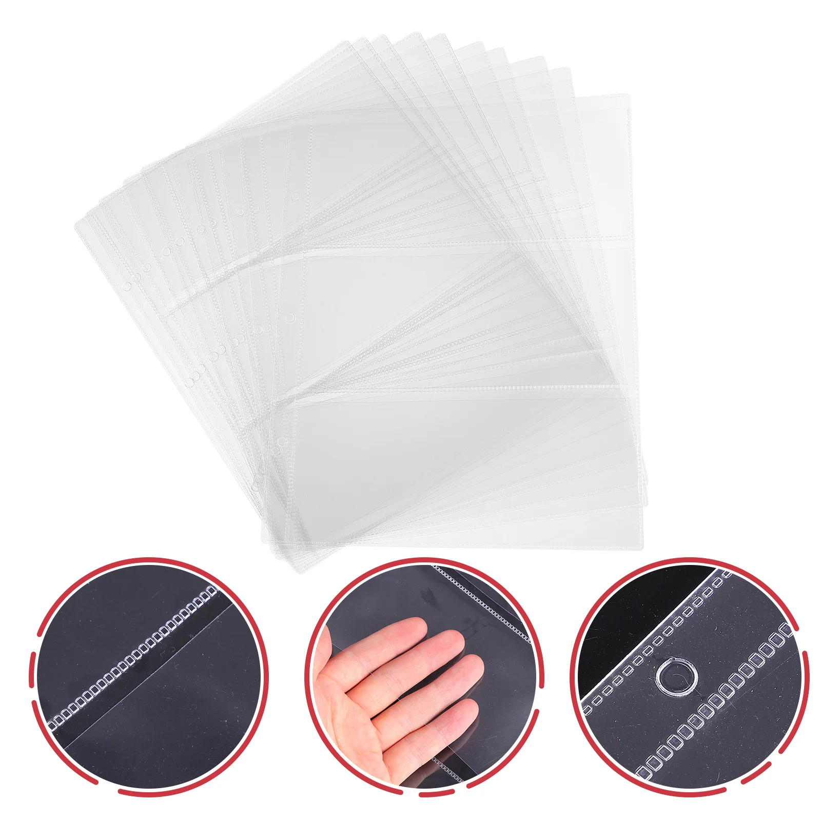 10Pcs Clear Money Holder Album Collection Sleeves for Banknotes Protector Bag Stamp Storage Pockets DIY Craft Projects
