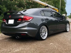 For 2012 2013 14 2015 Honda Civic GEN 9 Factory with Lights High Quality ABS Plastic Gloss Black Spoiler Trunk Boot Wing Spoiler