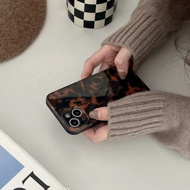 Tortoise Leopard Print Suitable For iPhone 14 Pro Max Phone Case 15 12 13 11 Pro Anti Drop Protective Case