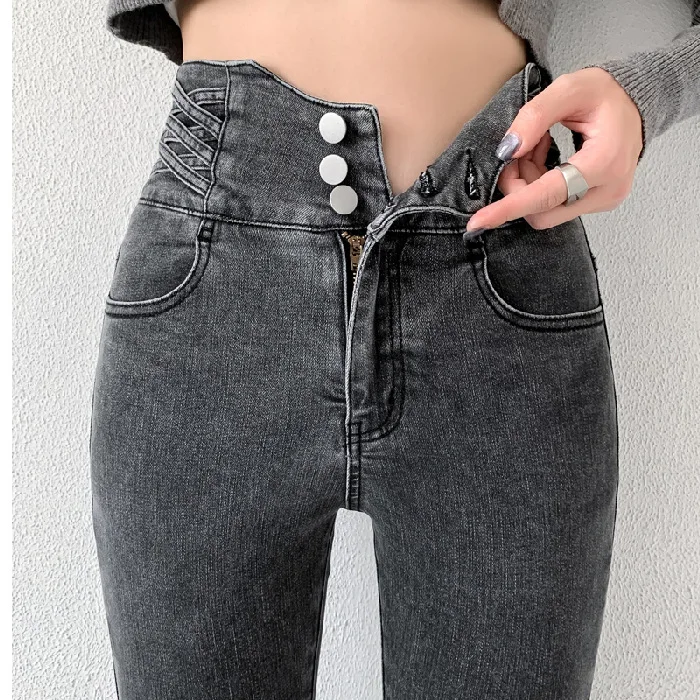 Spring Winter 2022 Womens Fashion High Waist Women's Wide Leg Jeans Baggy Woman Denim Capris Pants Jean Mom Jeans Trousers