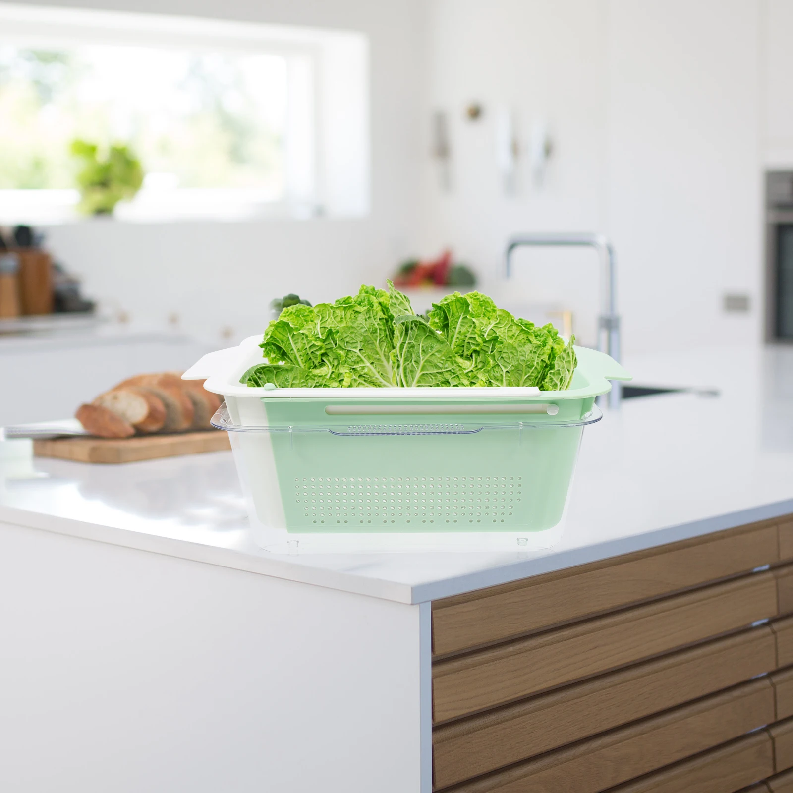 

Vegetable Drainer Basket Long Service Life Fruit Practical Washing and Bowl Plastic Draining