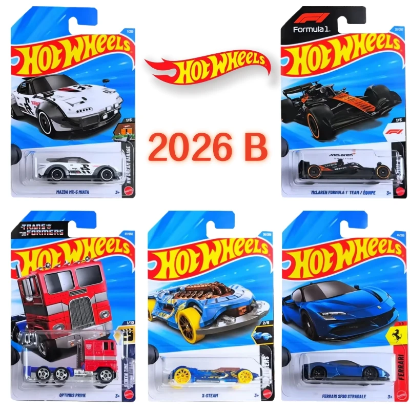 

Mattel Hot Wheels 2026 B Case 1:64 Diecast Set Mclaren F1/Pagani/Bugatti/Optimus Prime Co-Branded Cars Premium Collect Toy Gifts