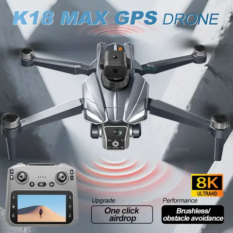 4DRC NEW K18 Max GPS Drone Brushless Motor 8K HD Profesional 5G Wifi FPV 360° Obstacle Avoidance RC Drone Quadcopter Boy Gift