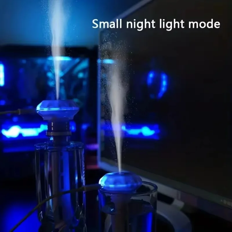 Very quiet portable mist humidifier, suitable for office, bedroom, car, and travel, adjustable length, no water bottle needed, i