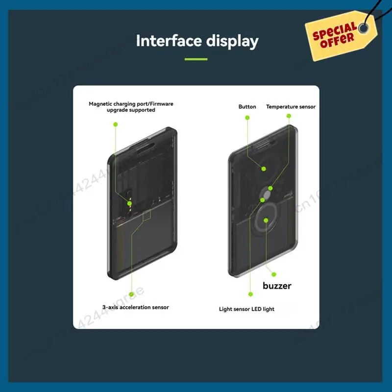 -A15I Meshtastic Tracker T1000-E Positioning Tracker Card IP65 Waterproof Supports Lora Bluetooth Thread GPS