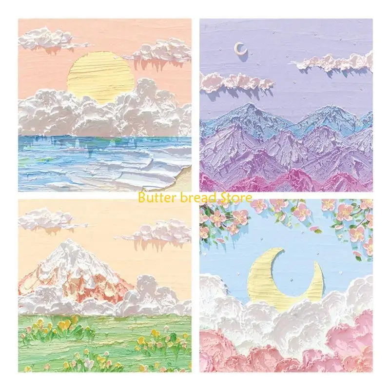 W89c 80 Blätter süßes Ölgemälde Sticky Note Pad Selbstklebend n-mal nach Briefpapier für Lehrer der mittleren Highschool-Lehrer