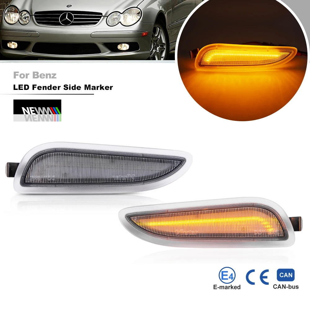 For Benz W209 CLK-Class CLK55 AMG CLK500 CLK320 CLK63 AMG Auto Front Amber Led Side Marker Lights