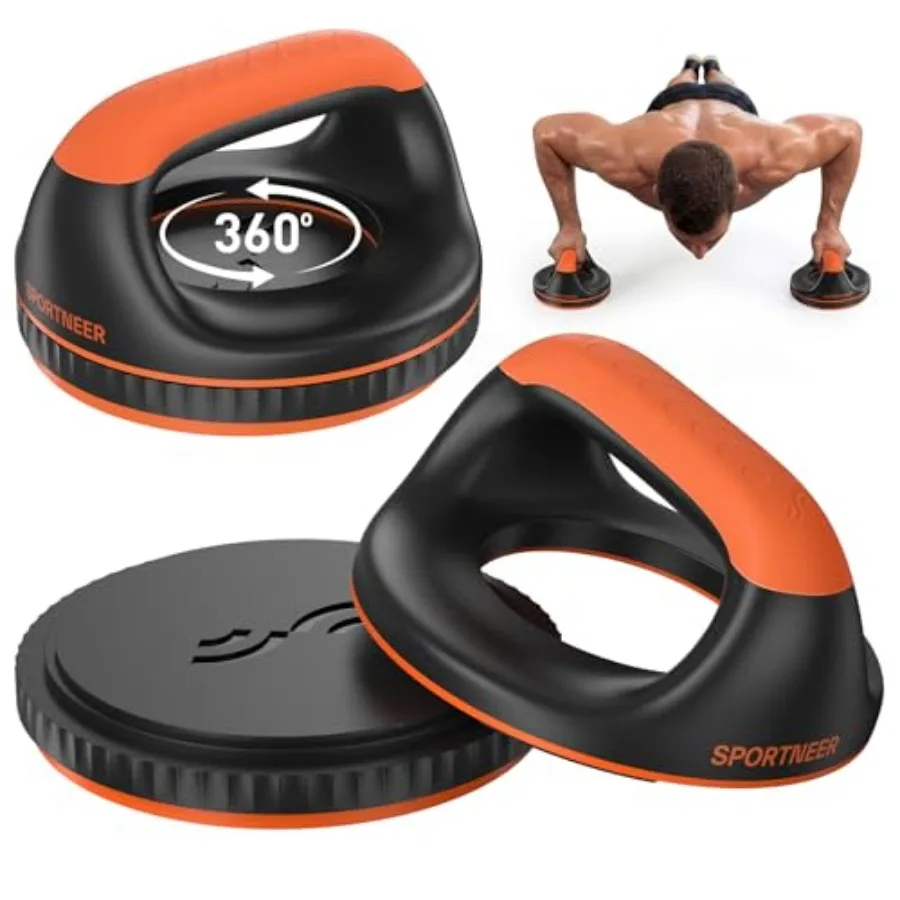 

3-in-1 Rotating Push Up Bars, Push Up Stands and Push Up Handles for Floor, 360° Rotation for Wrist-Friendly Training with Deta
