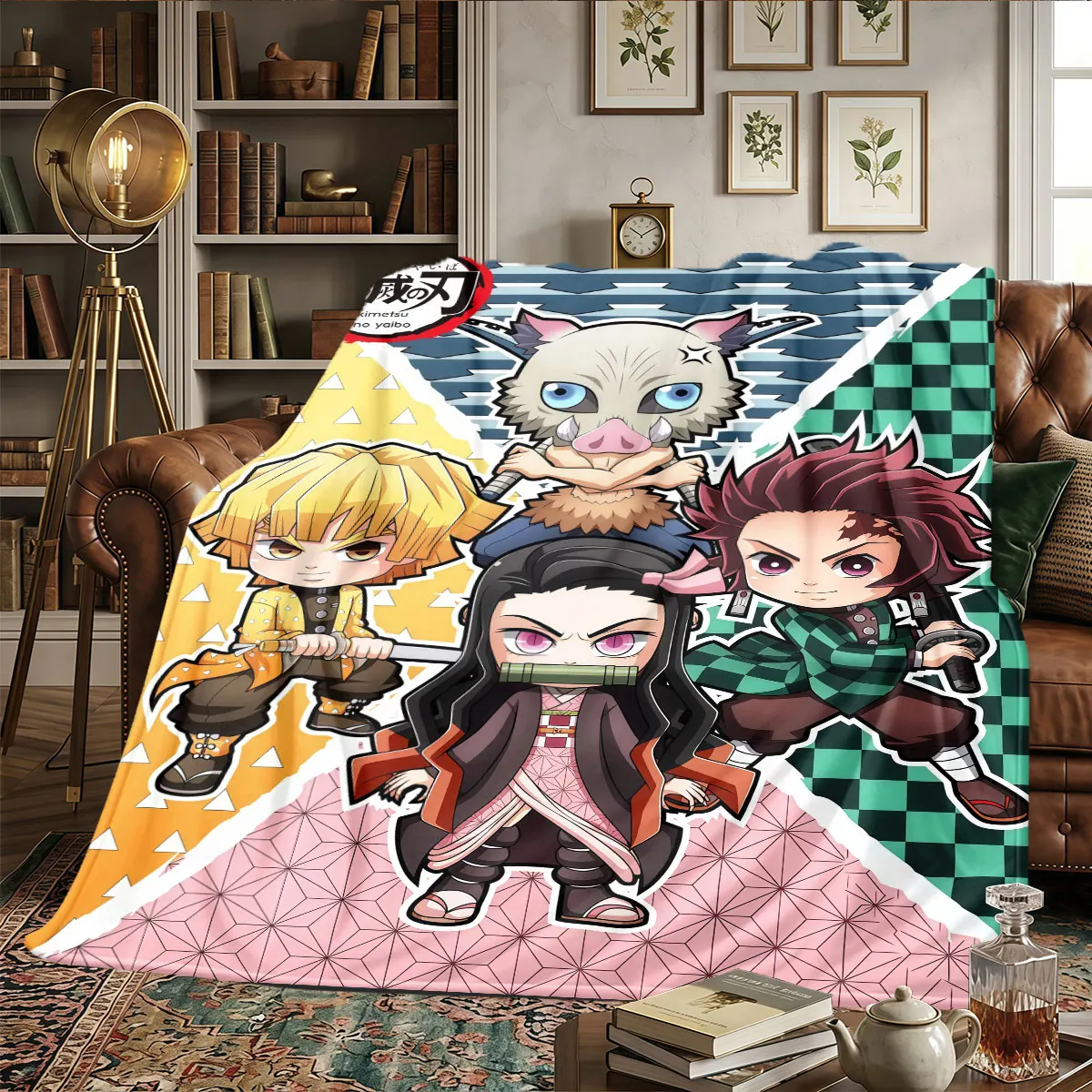 Demon Slayer Kimetsu no Yaiba Patterns Home Blanket Lightweight and portable for Sofas Naps Warmth and Comfort Gifts -HE15