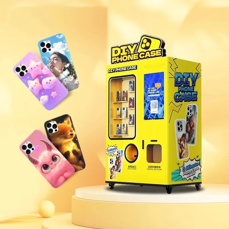 Nova venda quente automática impressora de caso do telefone móvel equipamentos de venda automática diy personalizado caso do telefone móvel máquina de venda automática