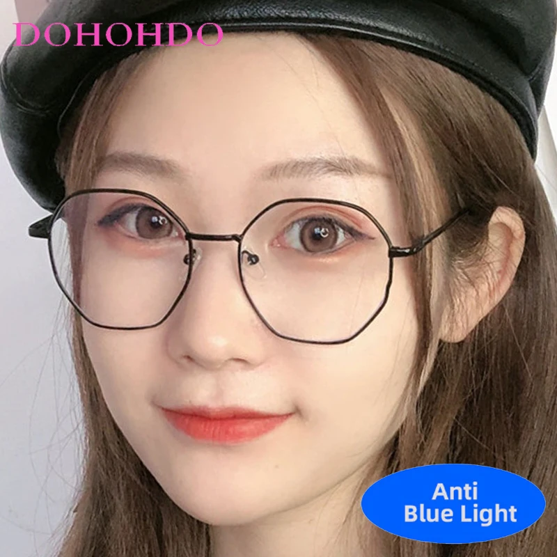 

Classic Metal Polygon Anti-Blue Light Glasses Woman Men Fashion Luxury Brand Reading Eye Protection Optical Eyeglasses Unisex
