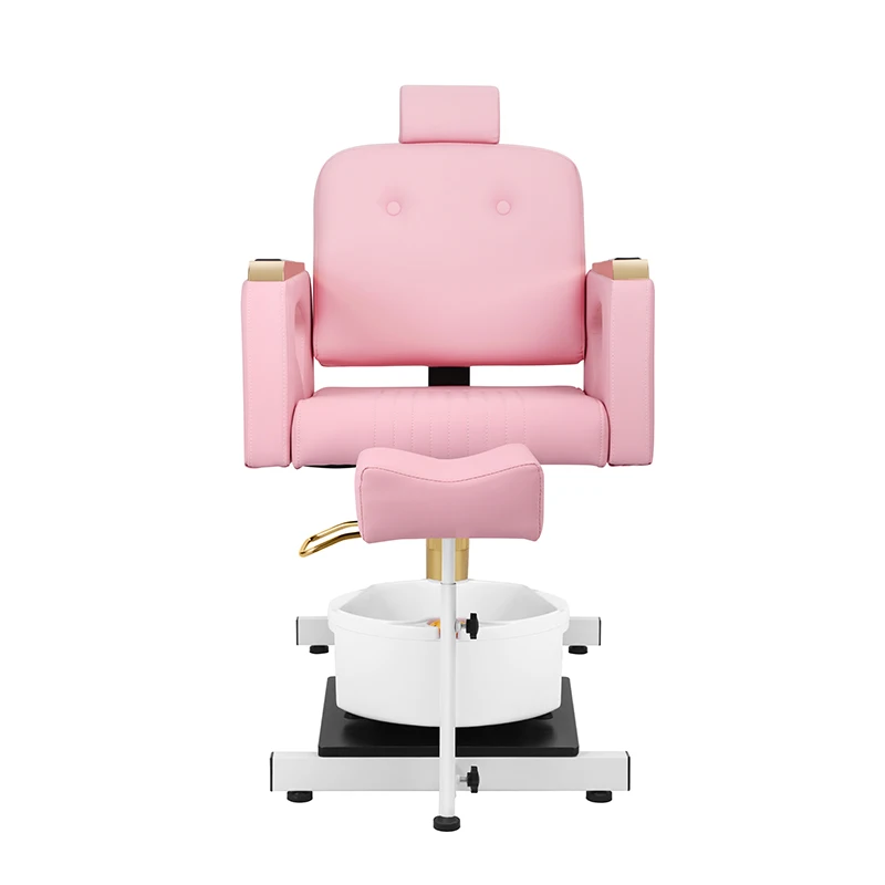 

Exquisite Pink Gold Reclining Pedicure Chair for Beauty Salon Comfortable Rest Chair for Foot Care for Living Room