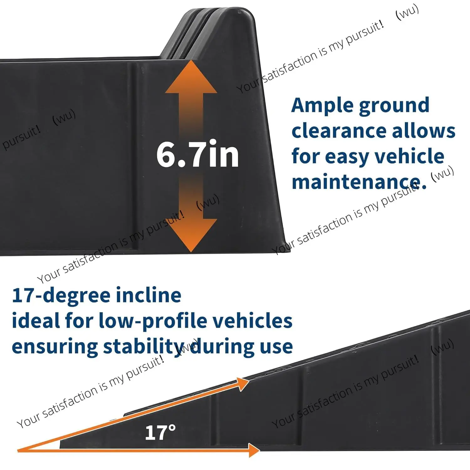 for Oil Change, 12,000 LB(5 T) Capacity, Low Profile 6.25 in Lift Vehicle Service Ramps for Trucks, SUVs, Cars 2Pcs Car Ramps