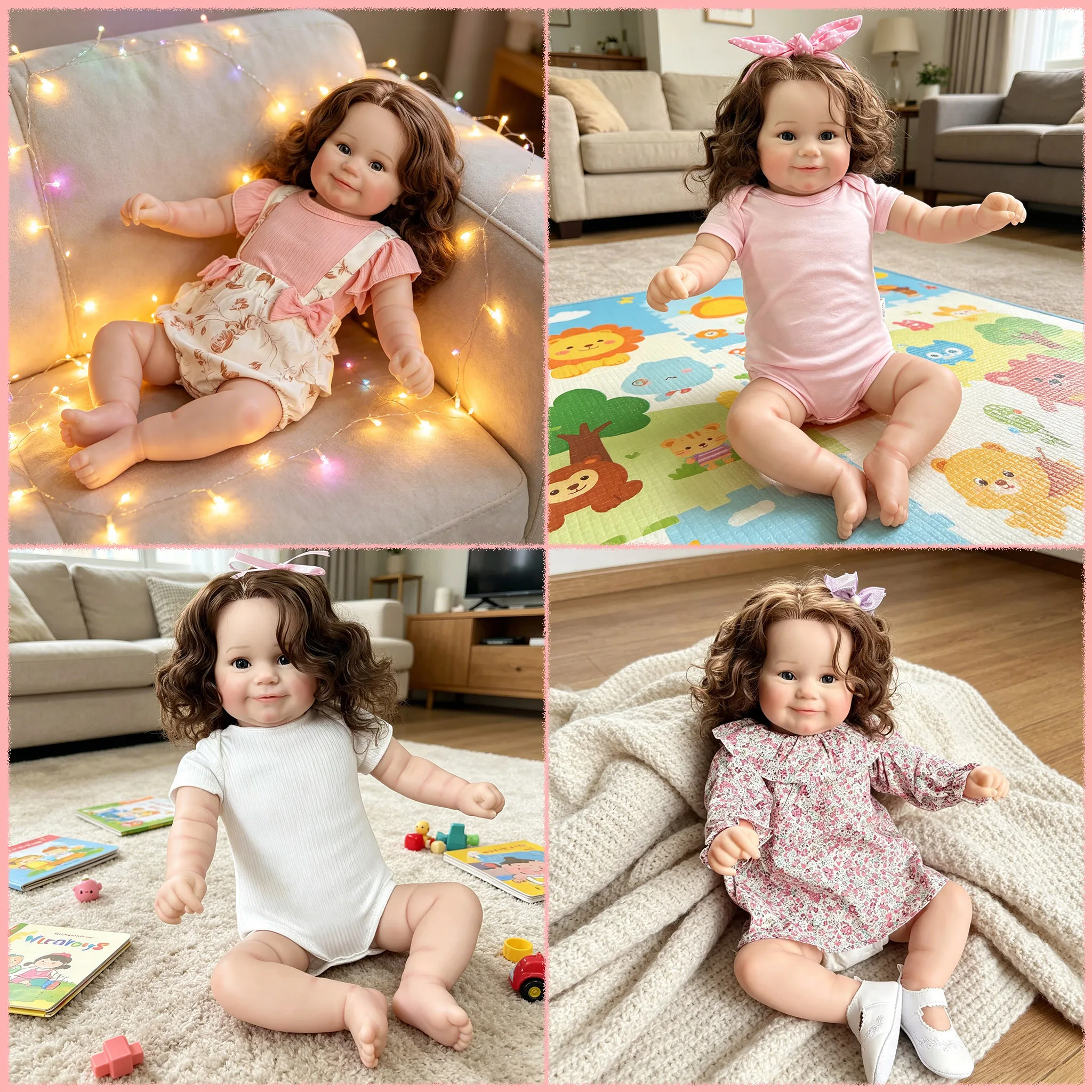 

24inch Maddie Soft Cotton Body Lifelike Reborn Doll Multiple Layers Painting 3D Skin Visible Veins With Hand Root Hair
