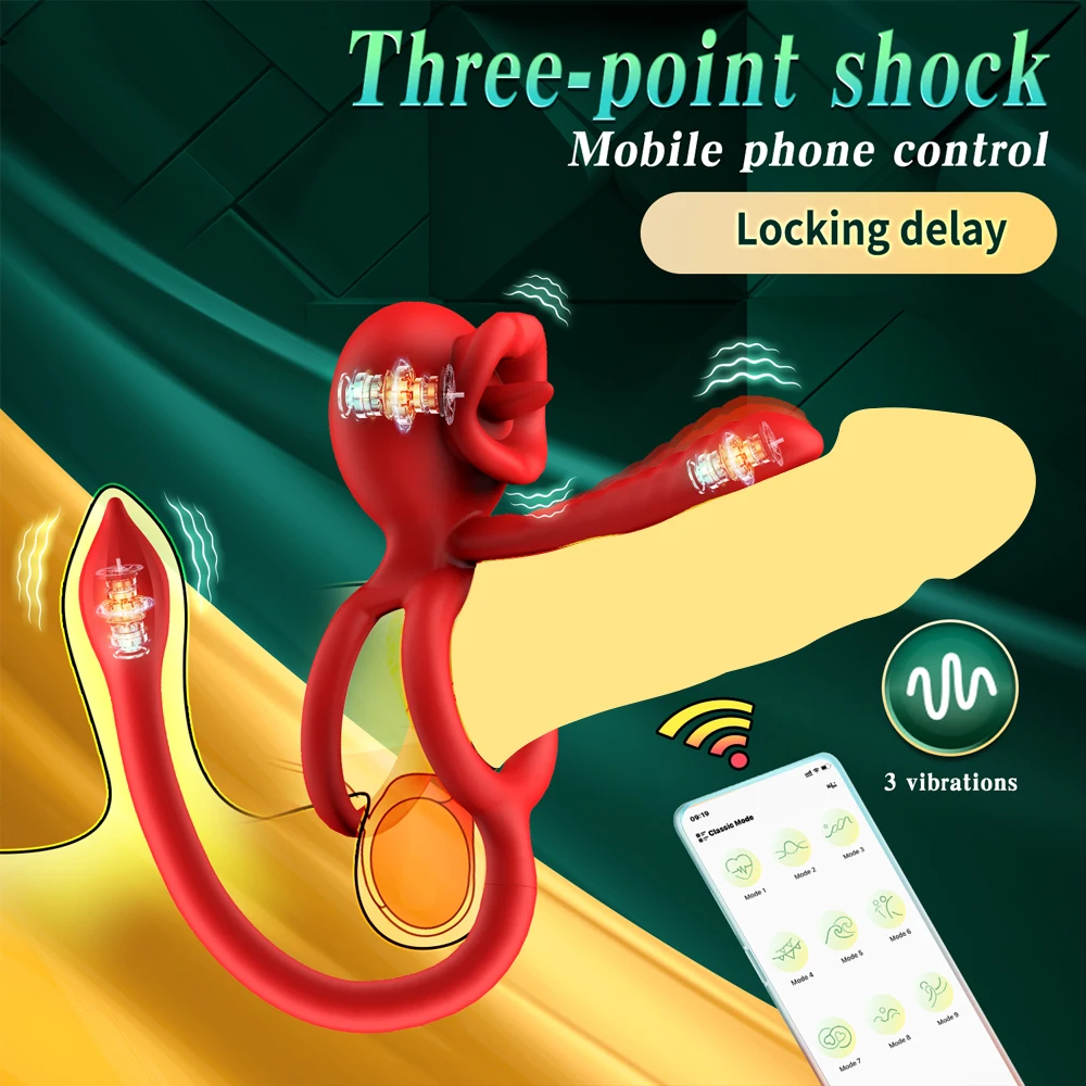 APP اللسان ولعق تردد تحويل قفل الحيوانات المنوية الدائري للرجال ، الاهتزاز المضادة للإشعاع تأخير الدائري للبالغين ، ألعاب الجنس الكبار