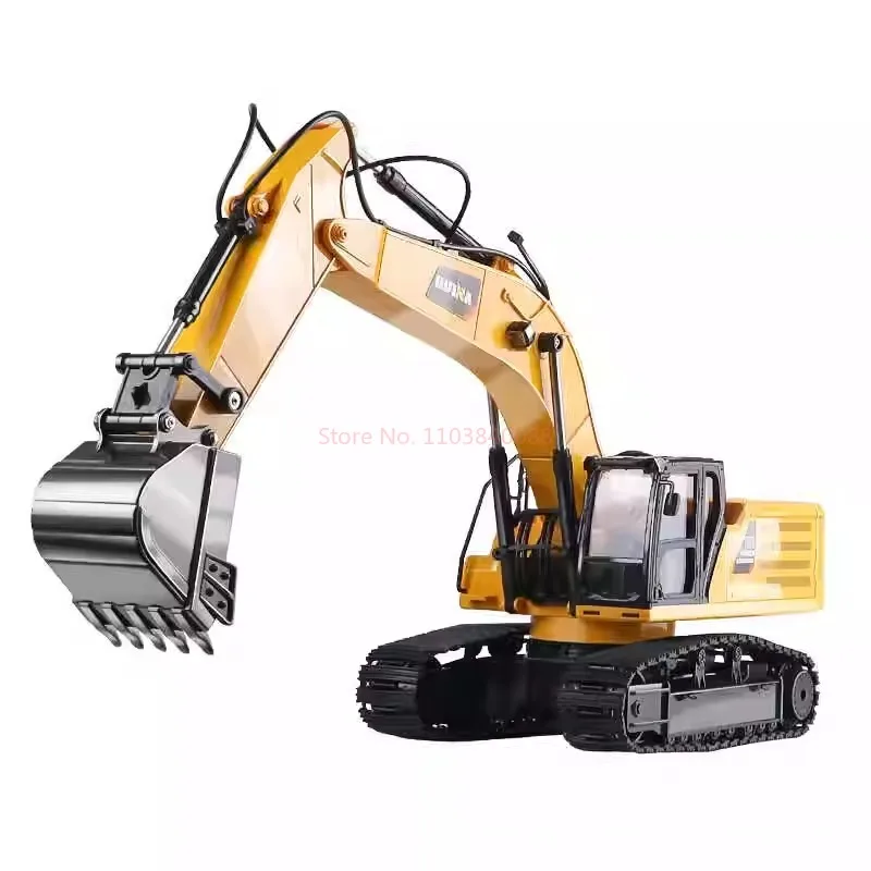 Huina 523 Remote-Controlled Excavator Alloy Hydraulic 21 Channel Excavator Simulation Model Toy Boy Holiday Gift