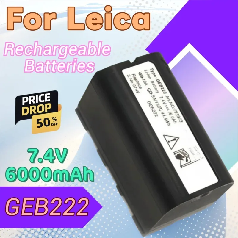 

New GEB222 Battery for Leica Total Station GPS System ATX1200 1230 Piper 100 200 Lases Survey Instruments Rechargeable Battery
