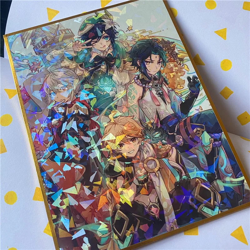 Impact Wanderer Xiao Venti Laser Pictures Cosplay Anime Game Zhongli Raiden Shogun Nahida Fignure Kawaii Gifts Fans Collection