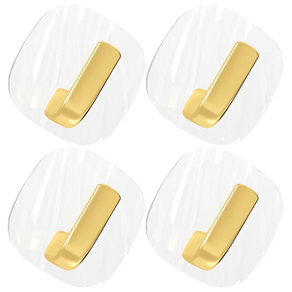 

4pcs Acrylic Hooks Seamless Punch Free Wall Adhesive Hanging Home Decor Bathroom Towel Robe Coat Hanger Storage