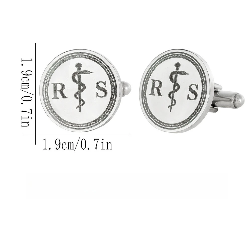 Multi Professional Symbolic Cufflink Medical Double Snake Staff Freemason Badge Men's Cuff Nail Business Formal Accessories