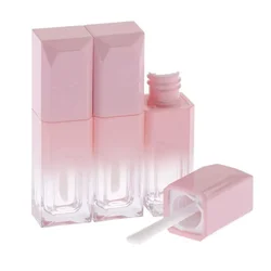 10pcs 5ml Mini Gradient Pink Lip Gloss tubi vuoti contenitore per balsamo per le labbra riutilizzabile tubo per smalto per labbra con bacchetta strumento portatile in Silicone