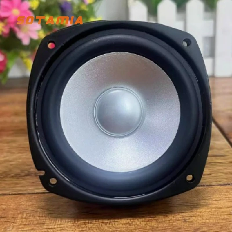 SOTAMIA 1 Buah Speaker Jangkauan Penuh 3 Inci 4 Ohm 15W Pengeras Suara Audio Stroke Panjang Tepi Karet Kerucut Kertas Magnetik Ganda untuk LG