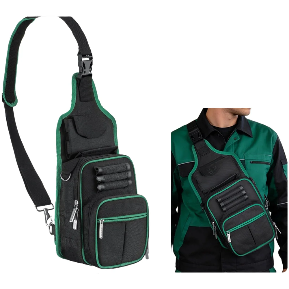 Long Lasting Tool Bag Canvas Crossbody Bag Electrician Tool Bag 1680D Oxford Fabric Multi-functional Compartments