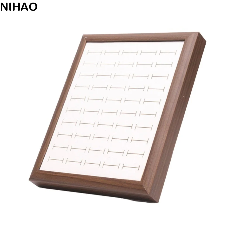 

Elegant Fashion Jewelry Trays Large Capacity Organizer 50 Slot Rings Display Holder Velvet Leather Save Space