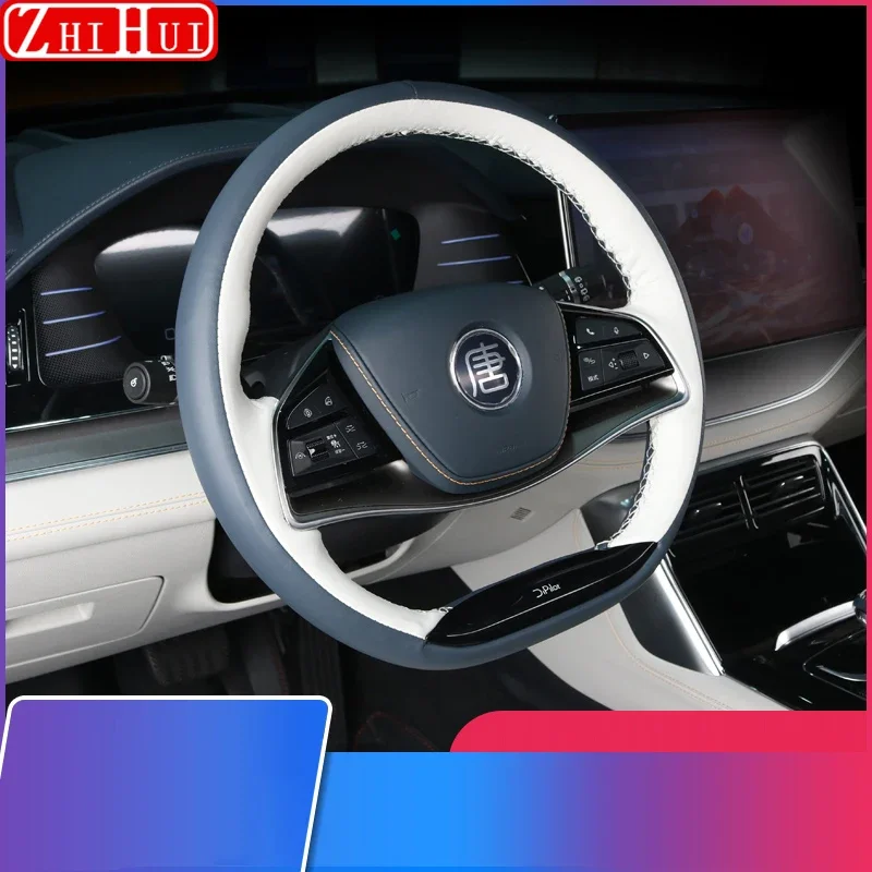 

For BYD Tang EV DMI DMP 2021 2022 2023 Car Styling Breathable Non-Slip Leather Steering Wheel Cover Modification Accessories