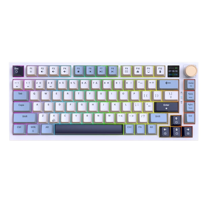 Hot Swappable 81 Keys Gasket Gaming Keyboard BT 2.4GHz Wireless Type C 3in1 RGB Backlit Keyboard