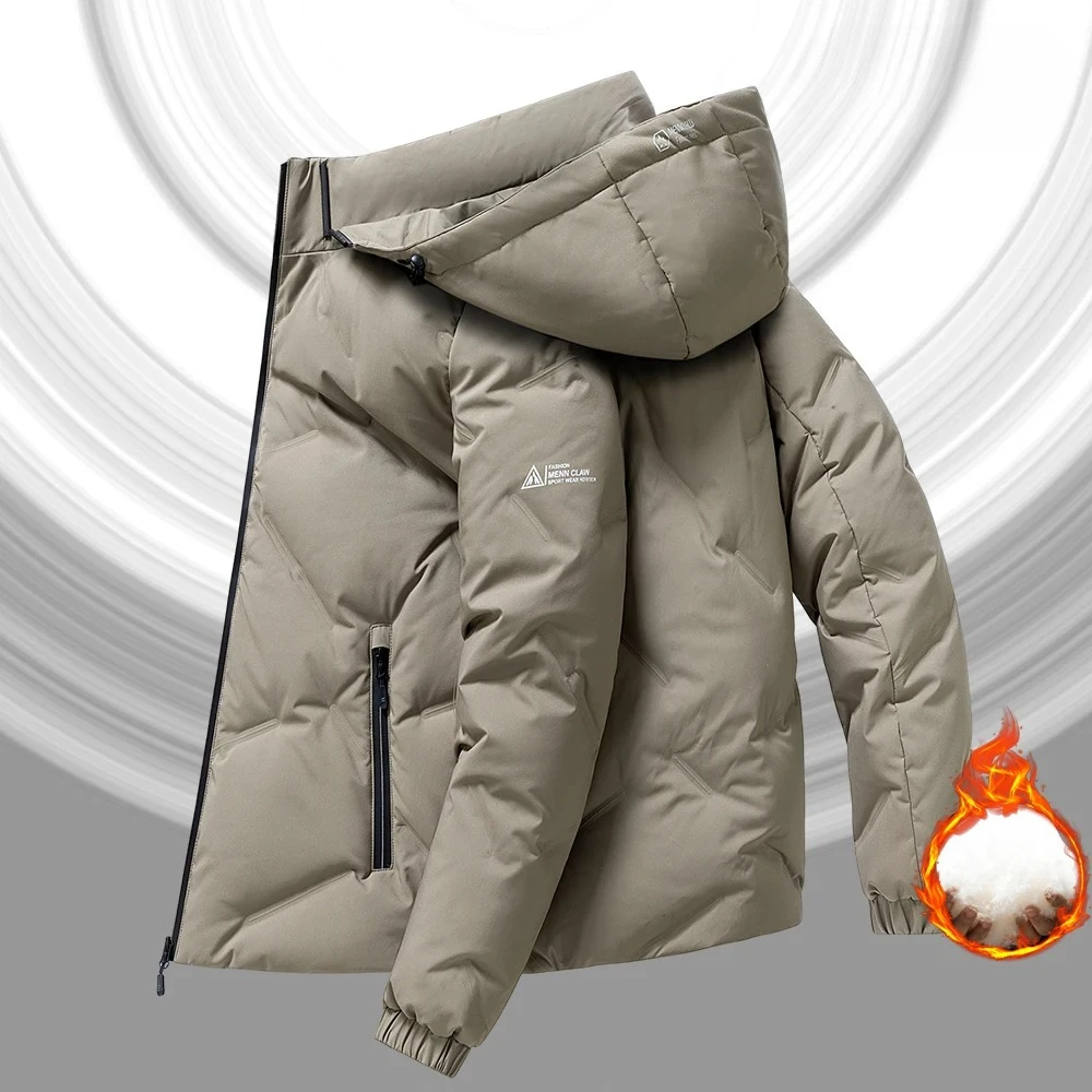 Outdoor Water-Resistant Down Jacket Men Winter Windproof Warm White Duck Down Parka Coat Men's Trendy Casual Wear Heated Parkas