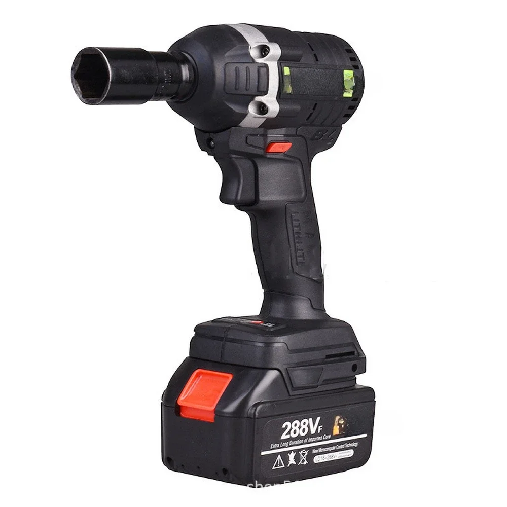 For 110-240V 630Nm 288VF Cordless Electric Impact Wrench High PowerElectric Wrench Brush  Battery Power Tools