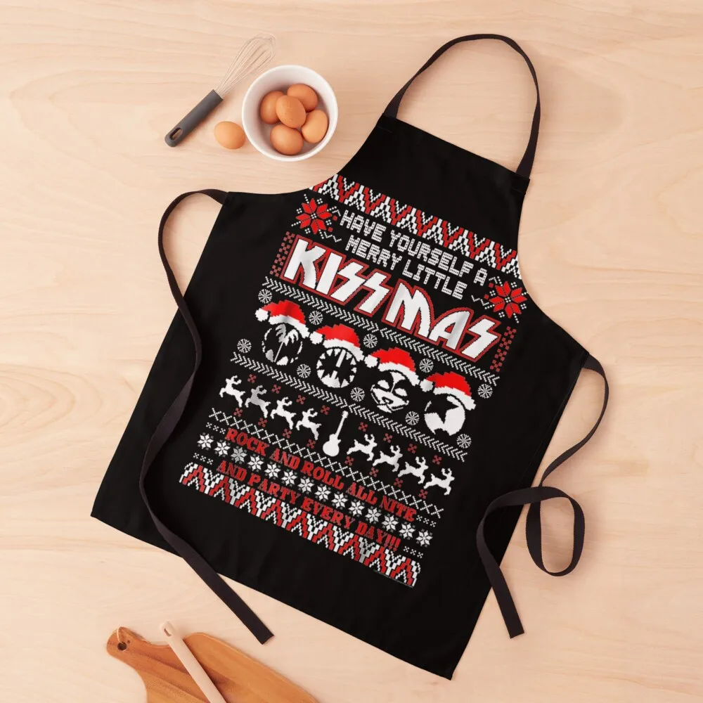 

KISS - Merry Little KISSmas Classic T-Shirt Apron Woman Kitchens home women Chef Uniform Woman Custom Apron
