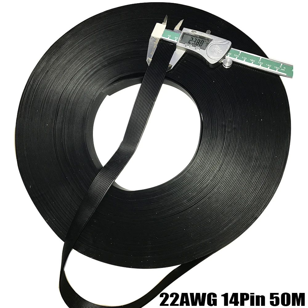 Test Rubber Wire 22AWG 0.3mm2 Silicone Line 12P 14P High Temperature Parallel Cable Black Tinned Copper Line DHL