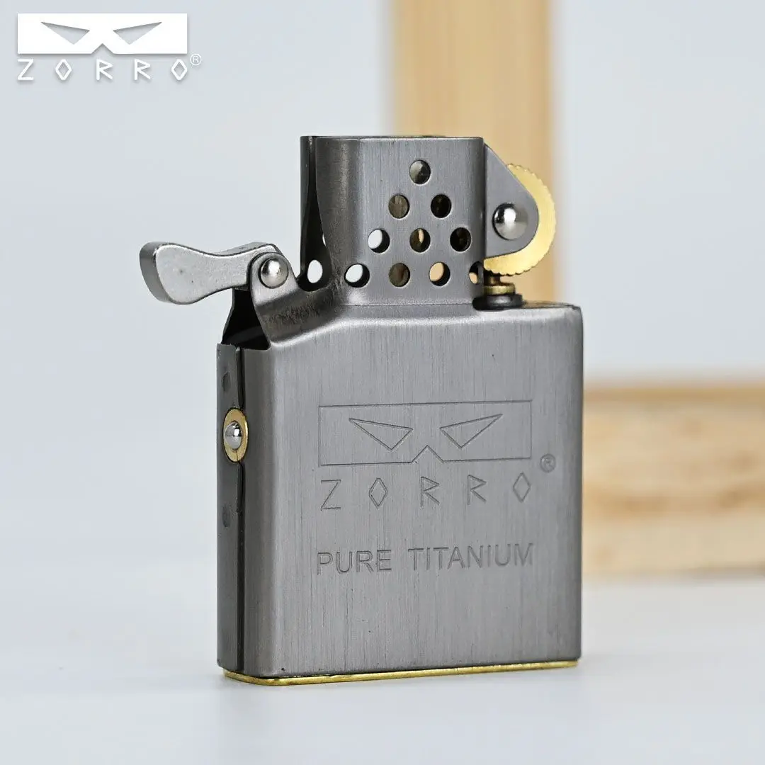 ZORRO Oil Lighter Upgrade Pure Titanium Core Tank Universal Replacement Windproof Refillable Insert for Standard Models