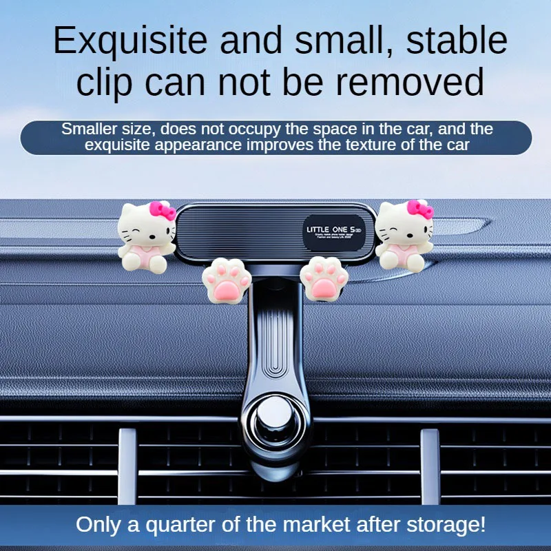 مرحبا كيتي الجاذبية حامل هاتف السيارة ل 4.7-7 بوصة الهاتف المحمول سيارة الهواء تنفيس الهاتف جبل العالمي للصدمات GPS كليب حامل