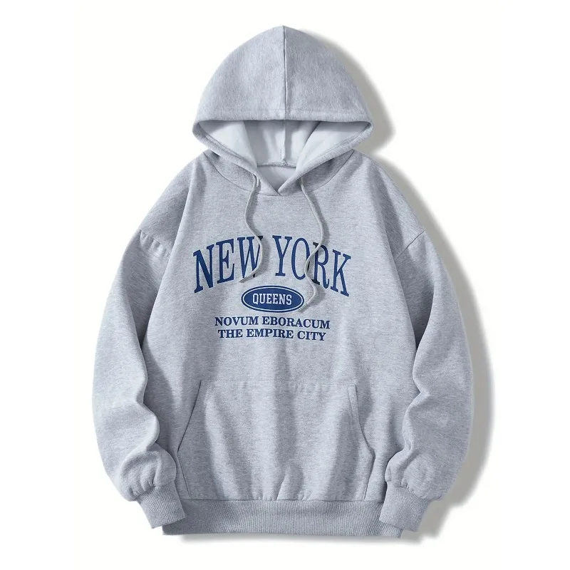 

Fashion item: Printed pattern hooded sweatshirt - A soft, breathable hooded top with pockets