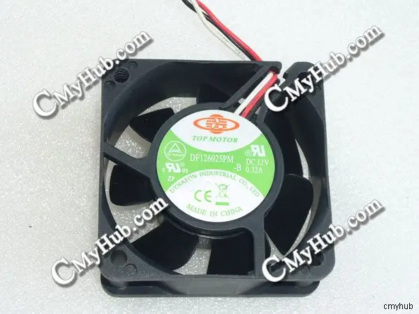 For TOP MOTOR DF126025PM B DC12V 0.32A 6025 6CM 60MM 60X60X25MM 3pin Cooling Fan DF126025PM-B DF126025PM B