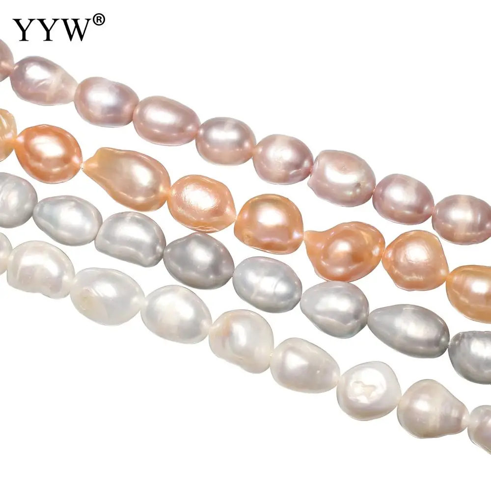 Cultured Rice Freshwater Pearl Beads Jewelry Making DIY Necklace Bracelet Natural 11-12mm Pearls Approx 15 Inch Surprise Gift