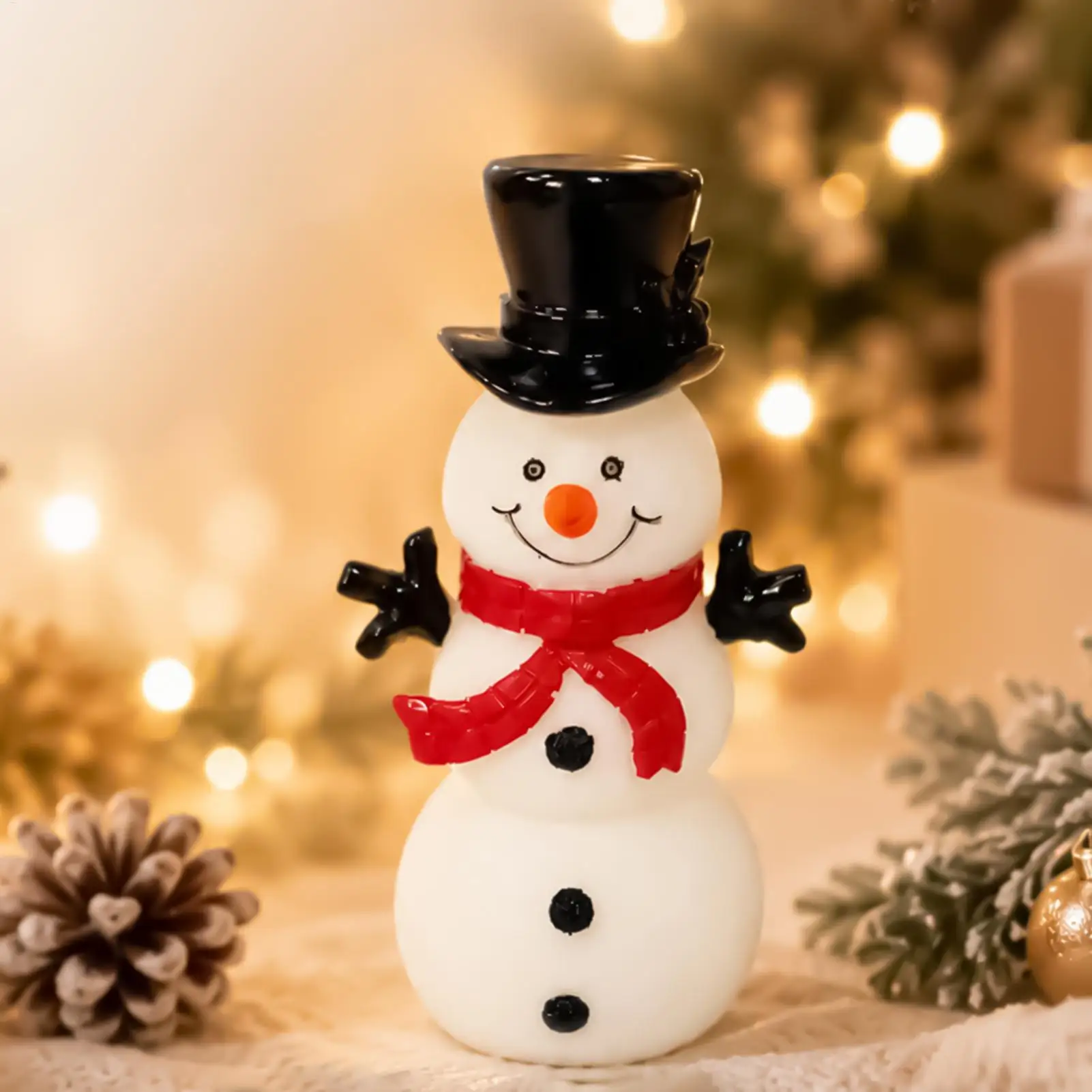 Snowman Night Lights Resin Farmhouse Handcrafted Snowman Lamp Christmas Decor Night Lights For Bedroom Kitchen LivingRoom