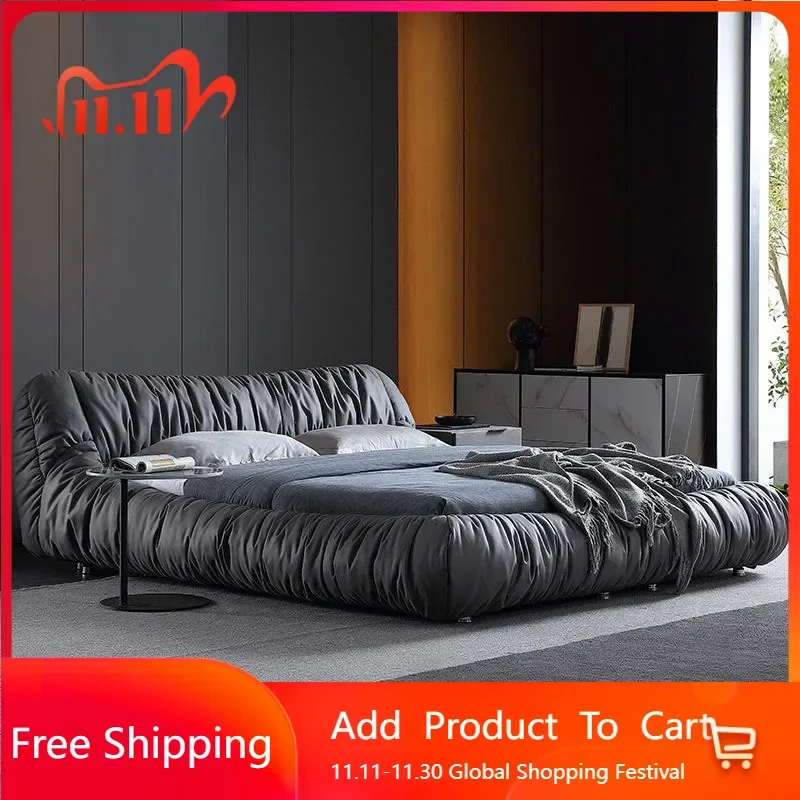 

American Design Beds Double Unique Sun Nordic Relaxing Luxury Bed Aesthetics Modern Princess Wood Cama De Casal Home Furniture