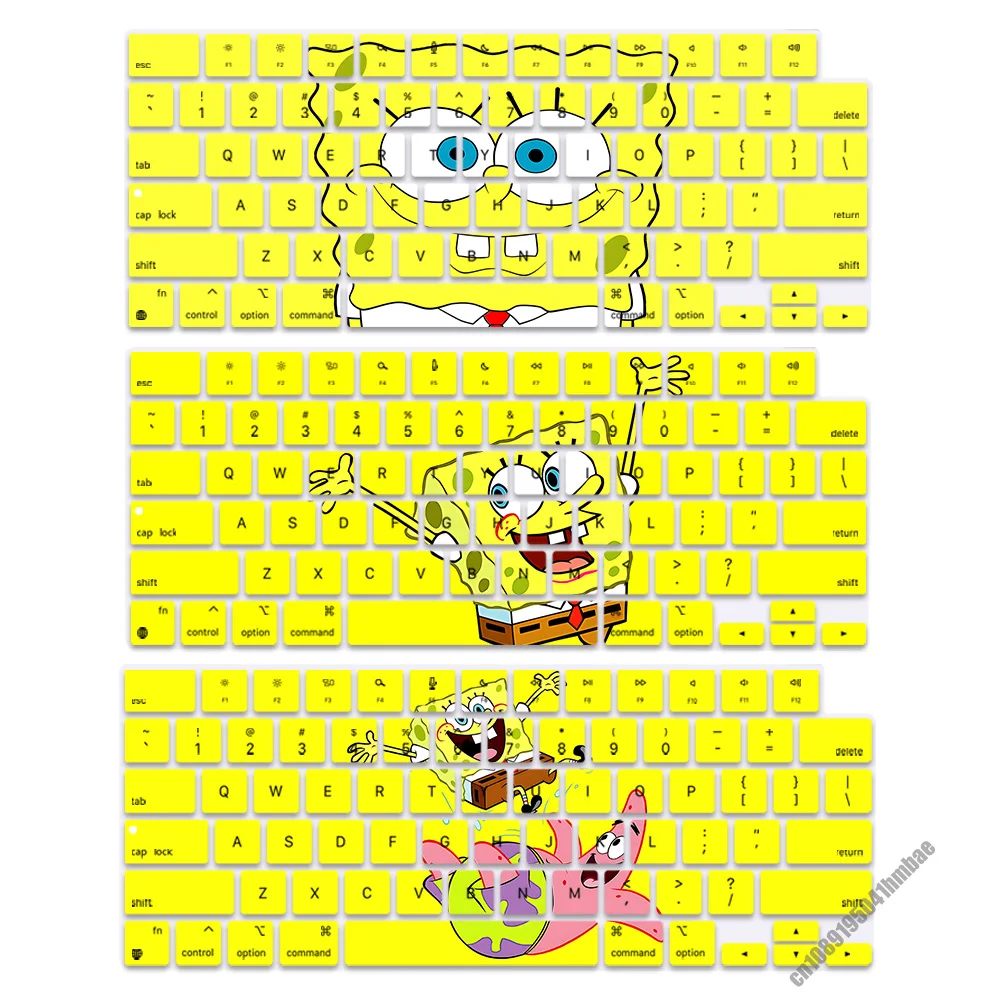 

SpongeBobs US Layout Soft Silicone Keyboard Cover for Macbook pro 14 M1 M2 M3 A2442 A2485 A2779 A2780 Air M2 M3 A2681 A2941