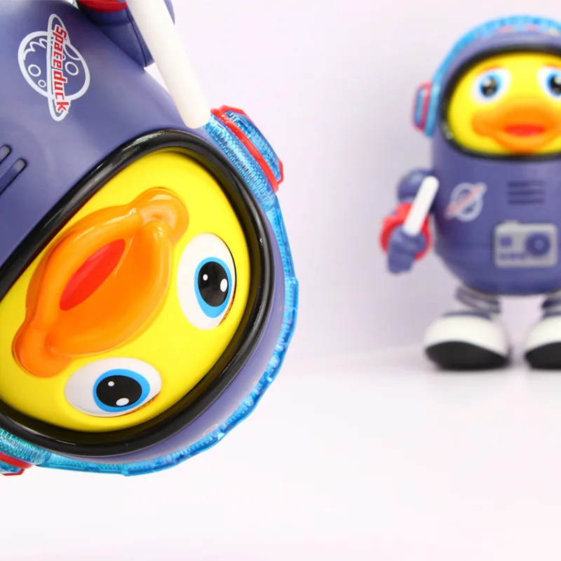 ของเล่นเป็ดน้อยน่ารักเต้นได้ ดนตรีหลากสีสัน ไฟกระพริบ เต้นอัตโนมัติ ของเล่นเท่และมีสไตล์ ของขวัญสำหรับเด็ก (ไม่รวม