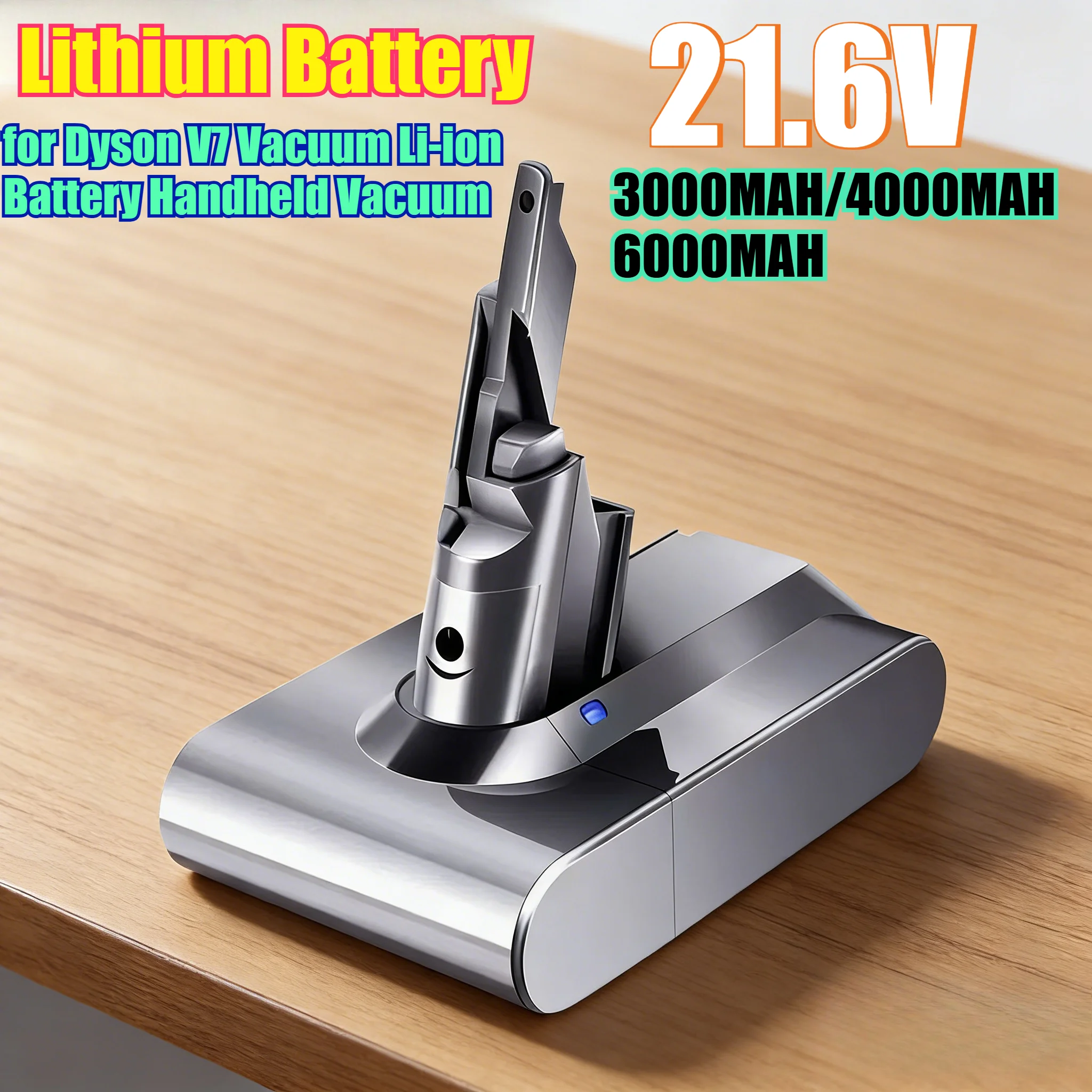 

6000mAh 21.6V Lithium Battery Replacement for Dyson V7 Vacuum Li-ion Battery Handheld Vacuum Cell Replacement with LED Indicator