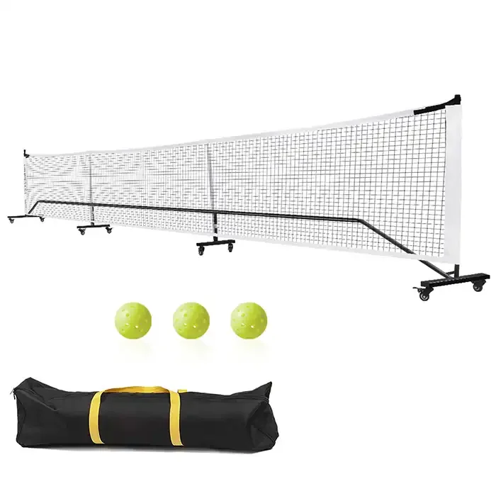 Heavy Duty Portable Official Regulation Size 22FT Pickleball Net Set With Eight Wheels For Playing