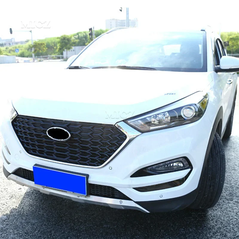 For Hyundai Tucson 2015-2018 CAR STYLING RACING GRILLE GRILL Car Accessories FRONT MASK COVER GRILLS with Logo