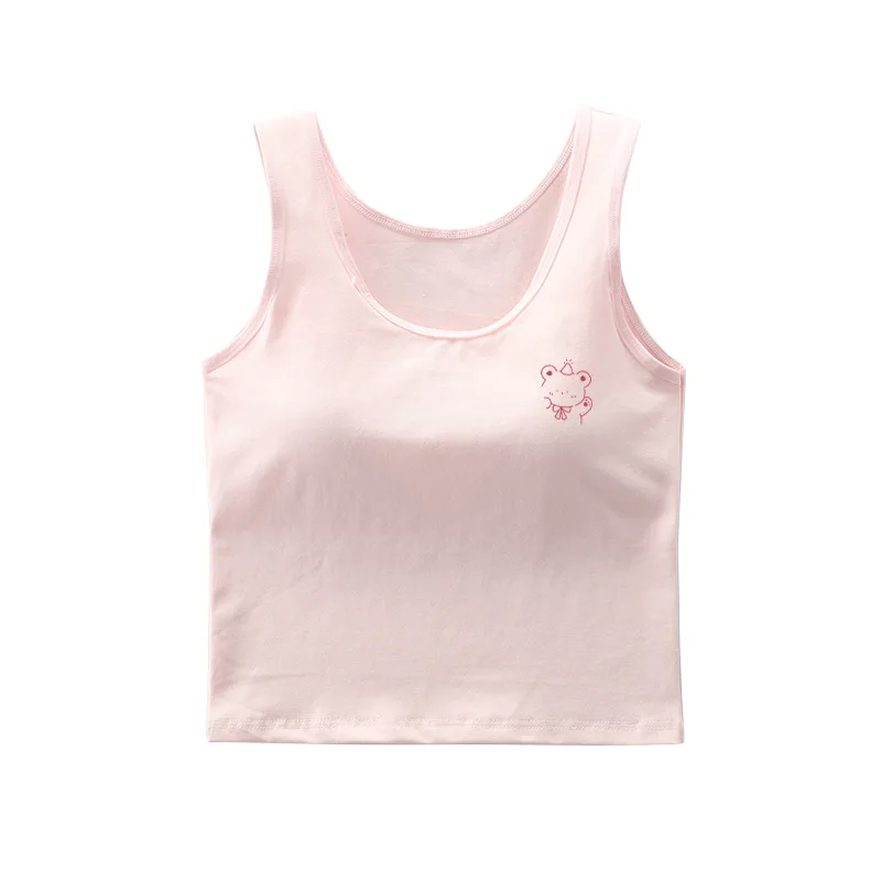 2 stücke Baumwolle kinder Tank Tops Teenager Unterwäsche Kinder Sport Weste Teenager Student Entwicklungs Bühne Underwaist Mit Gepolsterte Tasse – Detail 4