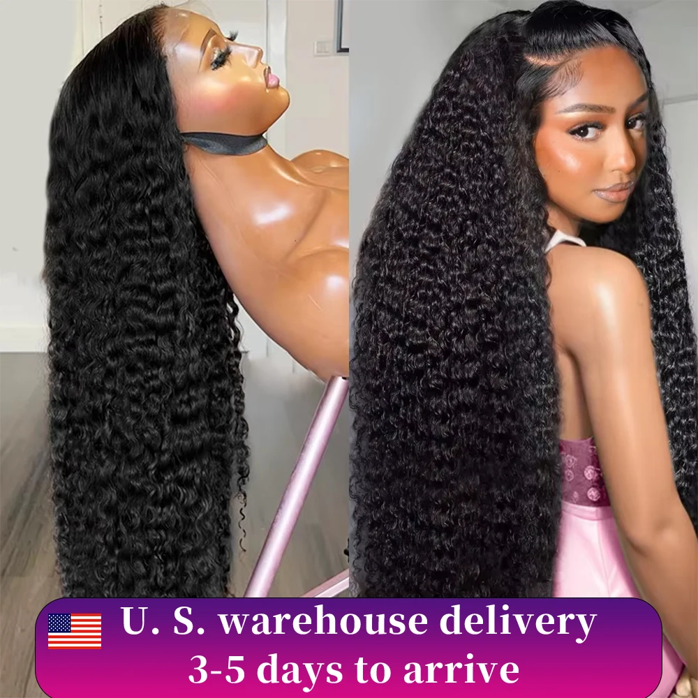 Luckathy 180 Density 30 32 Inches HD Deep Wave 13x4 Curly Lace Front Human Hair Wig 13x6 Water Wave Lace Frontal Wigs For Women