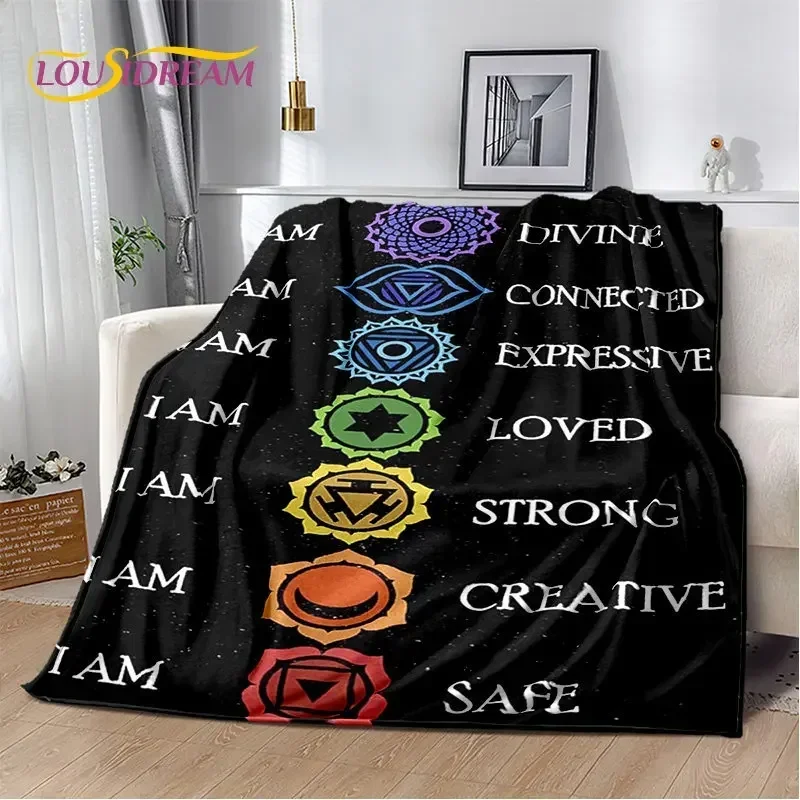 

Rainbow 7 Chakra Mandala Bohemia Soft Plush Blanket,Flannel Blanket Throw Blanket for Living Room Bedroom Bed Sofa Picnic Cover